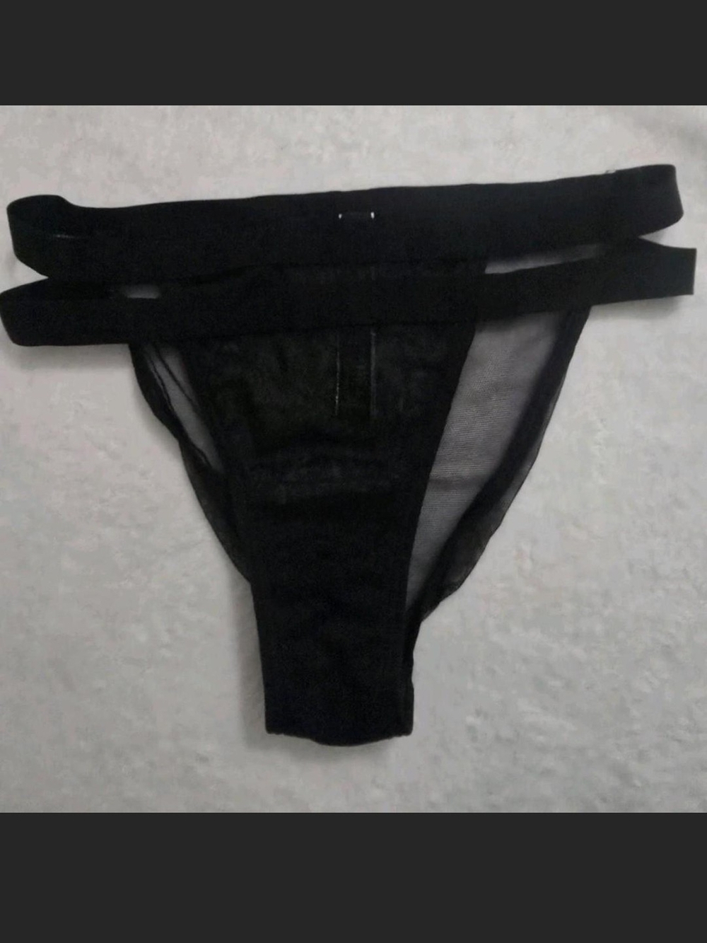 PINK & Victoria's Secret Size XS Lace & Cotton Panty Set Of 3 - Black & Blush - Picture 4 of 6